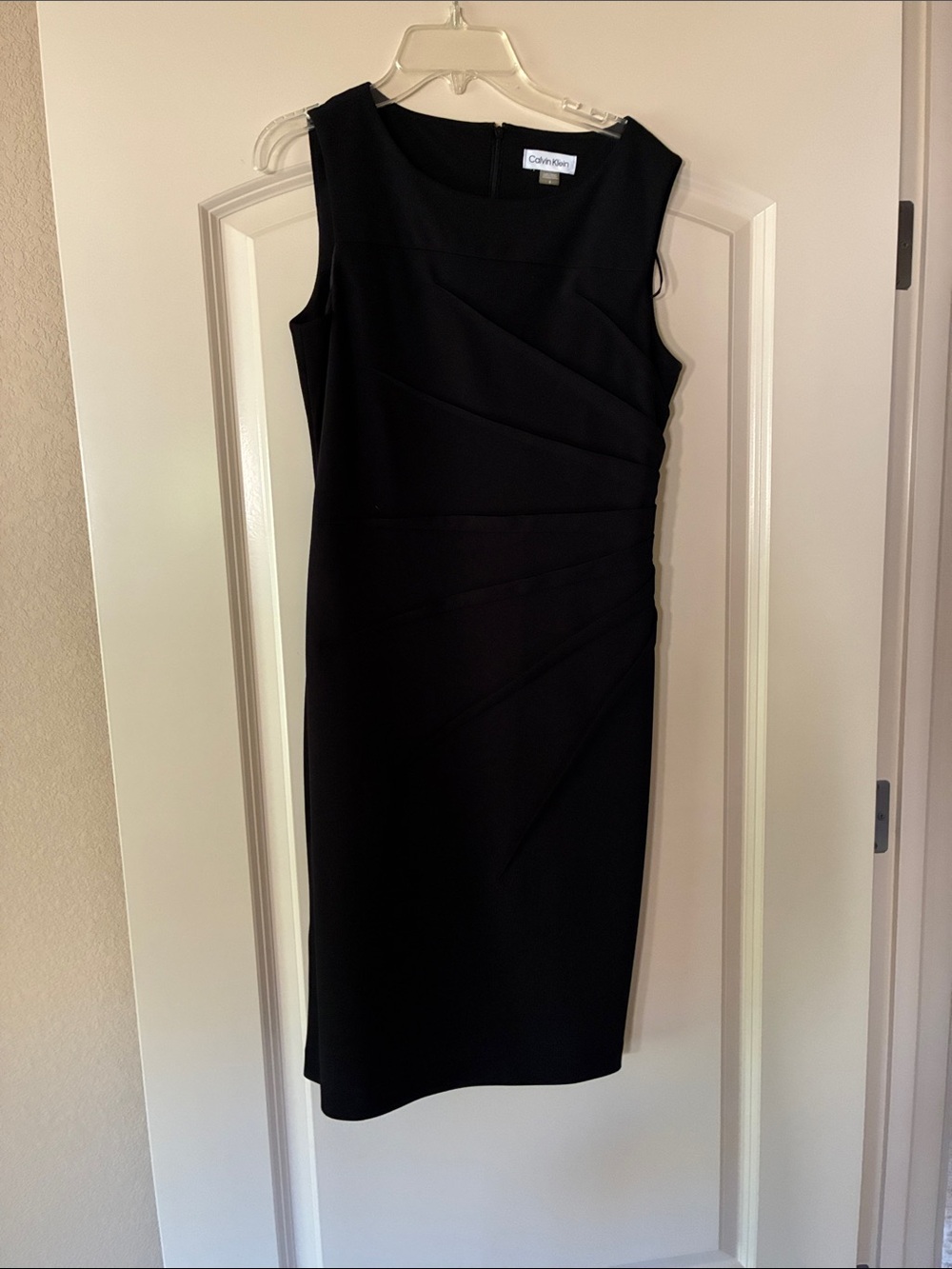 Calvin Klein Black Sleeveless Midi Sheath Dress